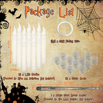 12 Flameless Floating Candles with Wand Remote, photo 4