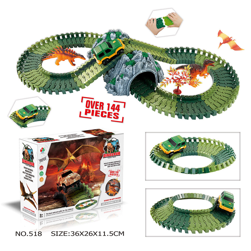 Dinosaur Race Track Set with Flexible Bendable Tracks, photo 12