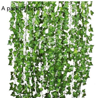 Artificial Ivy Garland 12 Pack, Fake Hanging Vines with 72 Leaves Each for Room Decor