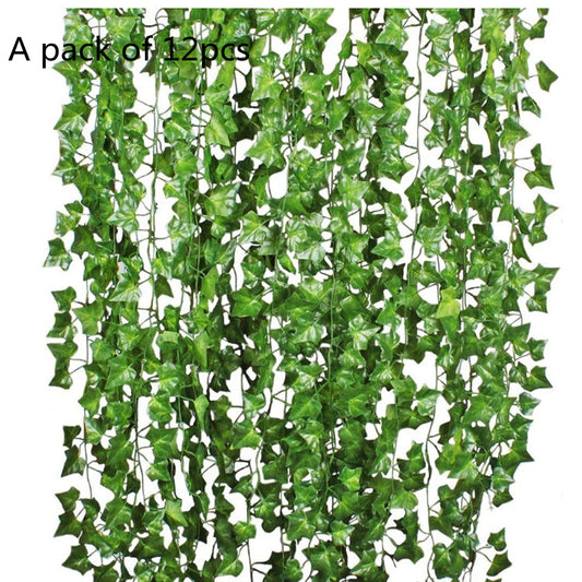 Artificial Ivy Garland 12 Pack, Fake Hanging Vines with 72 Leaves Each for Room Decor