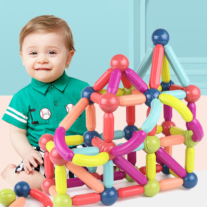Magnetic Stick Building Blocks Set, STEM Construction Toy for Kids 3+, 25 to 64 Pieces