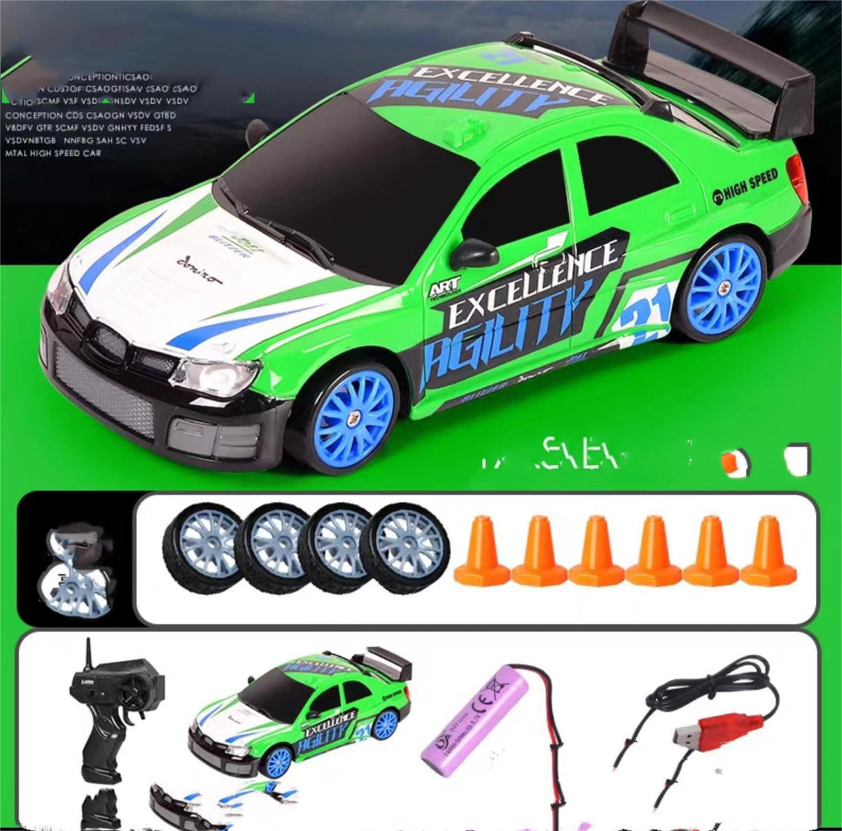RC Drift Car 1:24 Scale 4WD with 2.4GHz Remote, photo 3