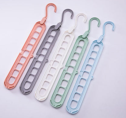 9-Hole Space Saving Hanger Organizer with 360° Swivel Hook for Closets and Dorms