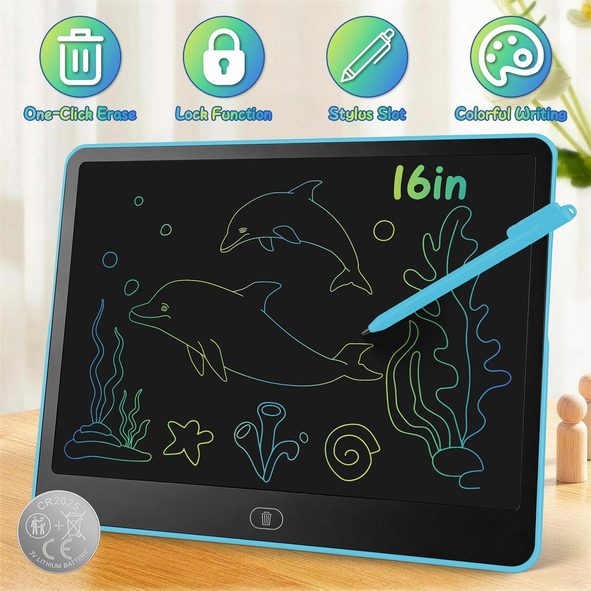 [TEST AM Jarvis extension] LCD Writing Tablet for Kids with Stylus & Lock Function