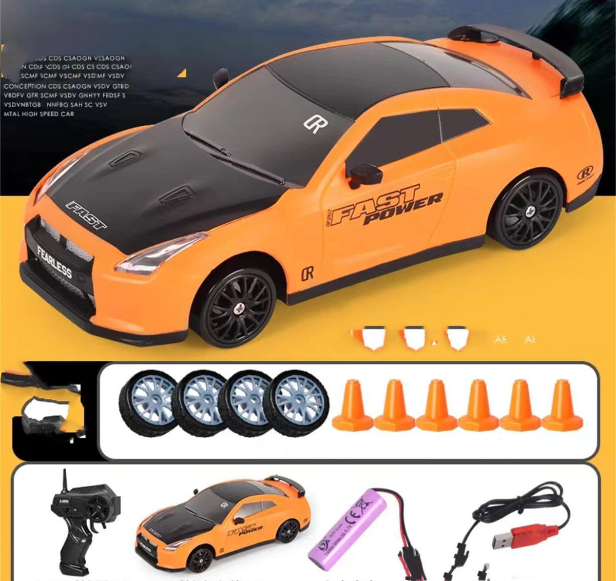 RC Drift Car 1:24 Scale 4WD with 2.4GHz Remote, photo 10