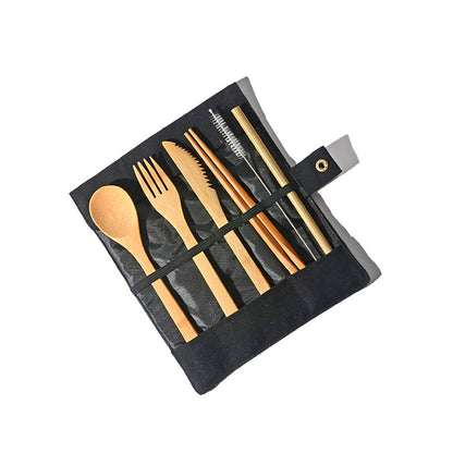 Bamboo Travel Cutlery Set with Canvas Pouch, photo 9