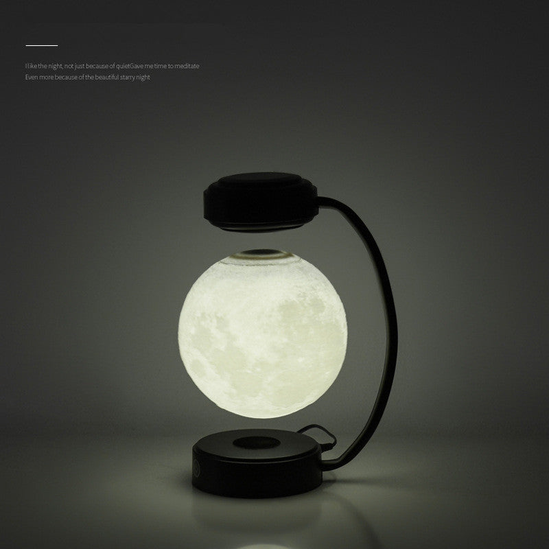 Levitating Moon Lamp, Magnetic Floating 3D LED Moon Night Light with Rotation and 3 Light Colors
