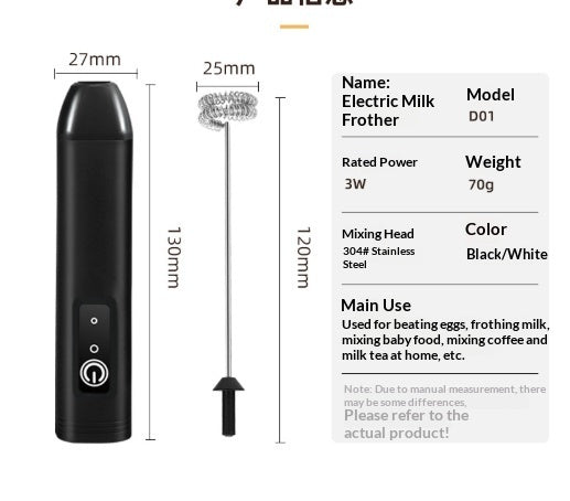 Rechargeable Handheld Milk Frother with 3 Whisk Heads and 3 Speeds, photo 8