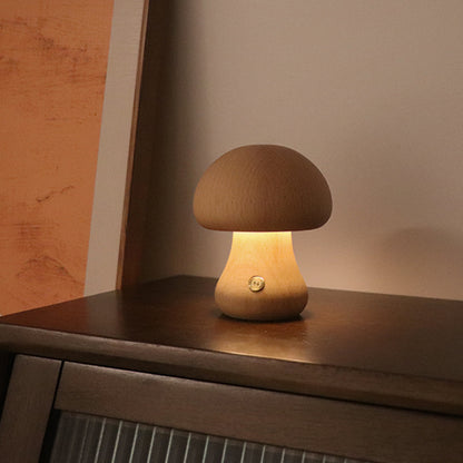 Wooden Mushroom Night Light with Touch Switch, photo 9