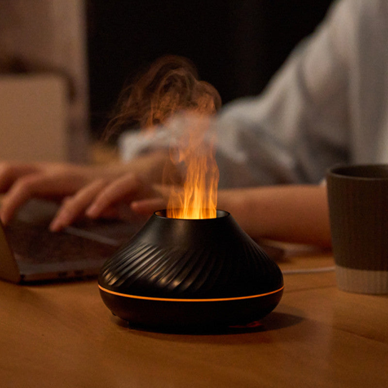 Flame Essential Oil Diffuser 130ml with Colorful 3D Flame Light and Auto Shut-Off, USB-C Powered