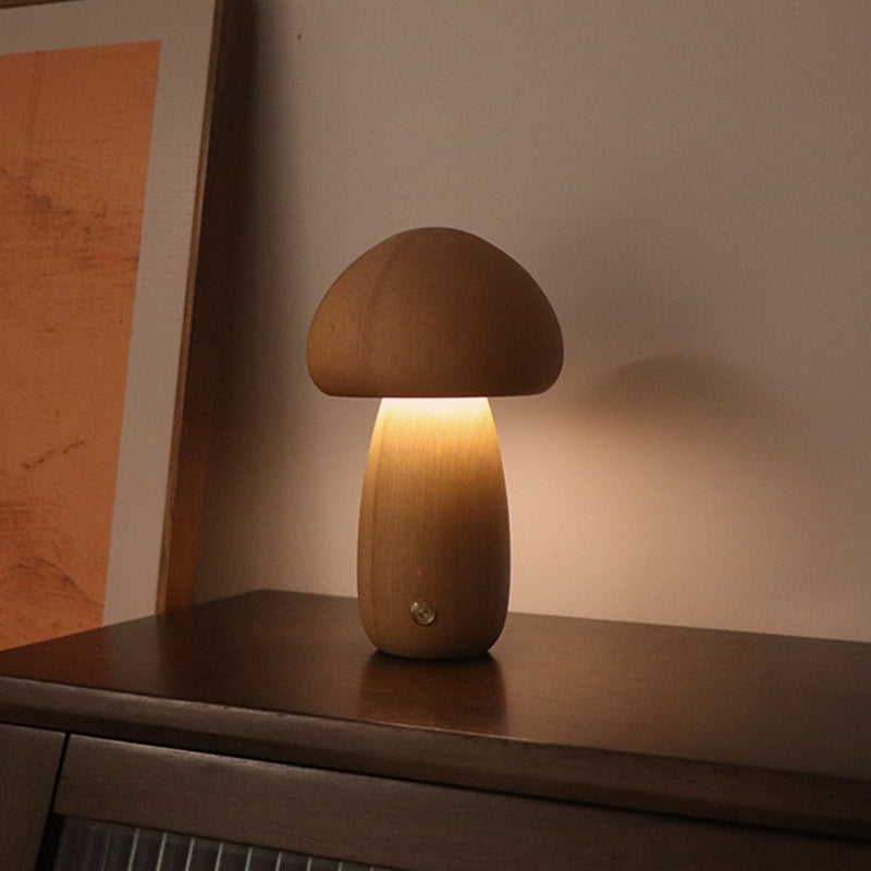 Wooden Mushroom Night Light with Touch Switch, photo 11