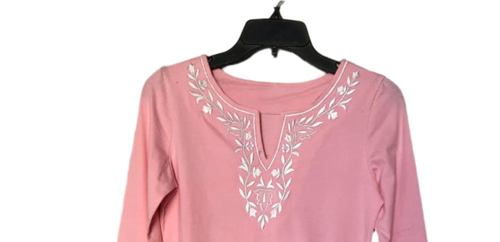 Palm Tree Embroidered Tunic - Turquoise Pink