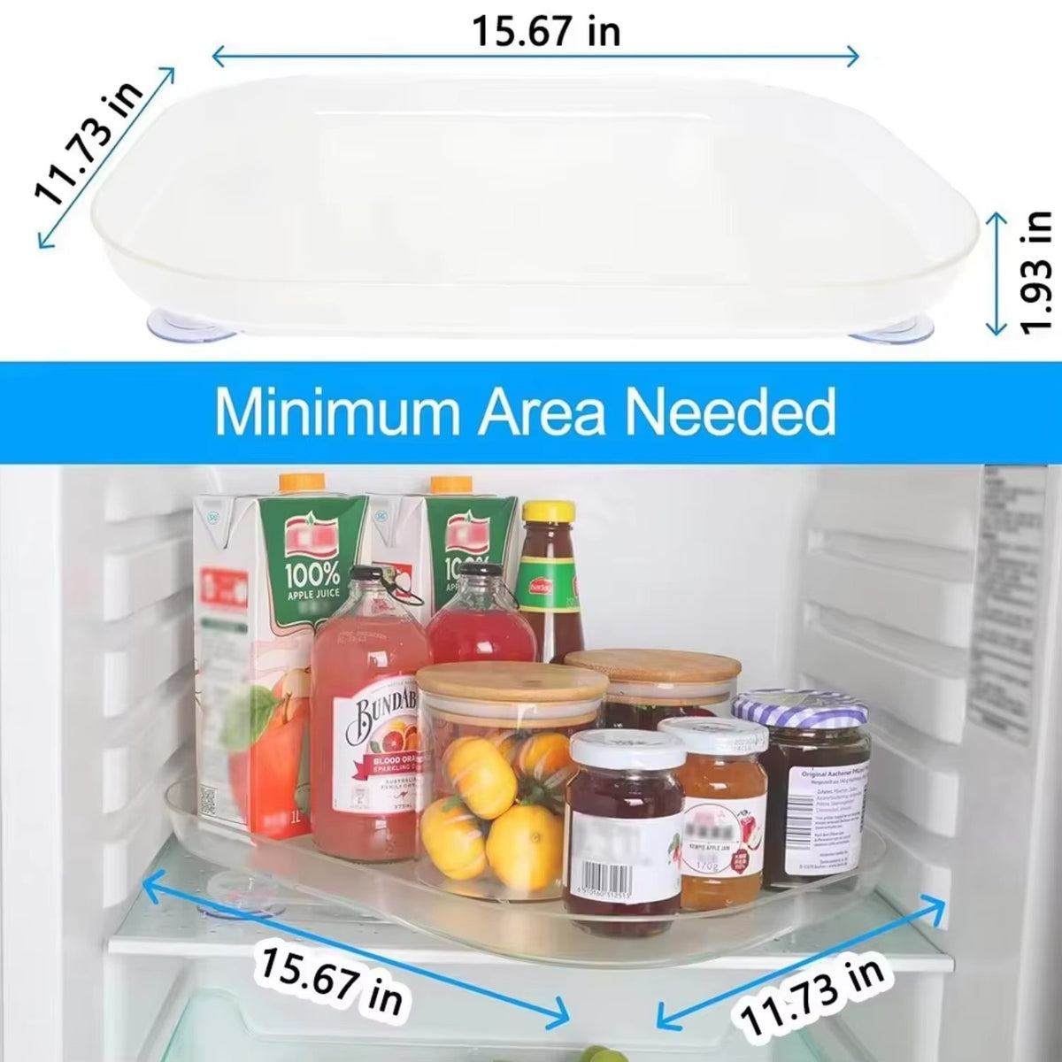 Rectangular Lazy Susan Fridge Organizer, photo 4