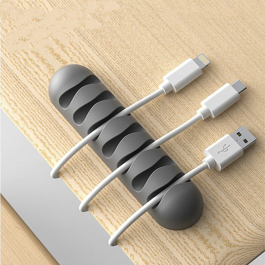 Silicone Cable Organizer Clips, Adhesive Desk Cord Holder with 5 or 7 Slots