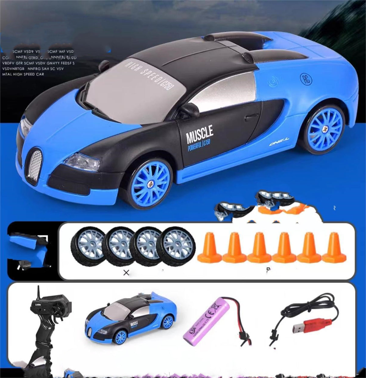 RC Drift Car 1:24 Scale 4WD with 2.4GHz Remote, photo 5