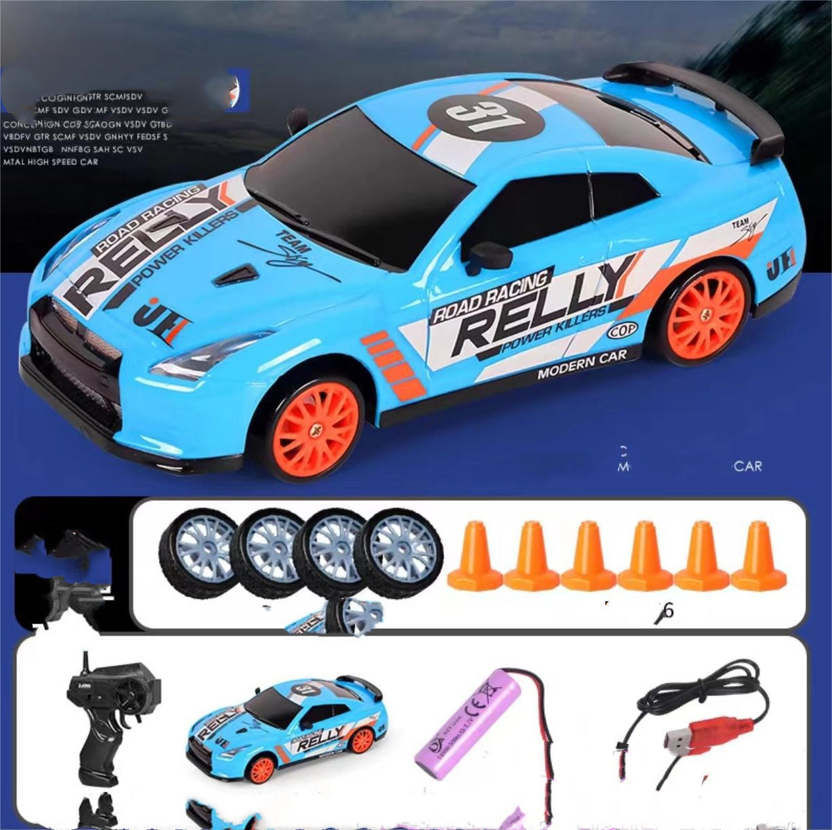 RC Drift Car 1:24 Scale 4WD with 2.4GHz Remote, photo 15