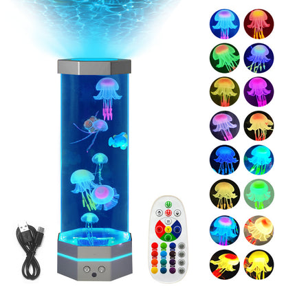 Large Jellyfish Lamp with Remote, 15 Inch Color Changing Jellyfish Tank Light with 17 Colors