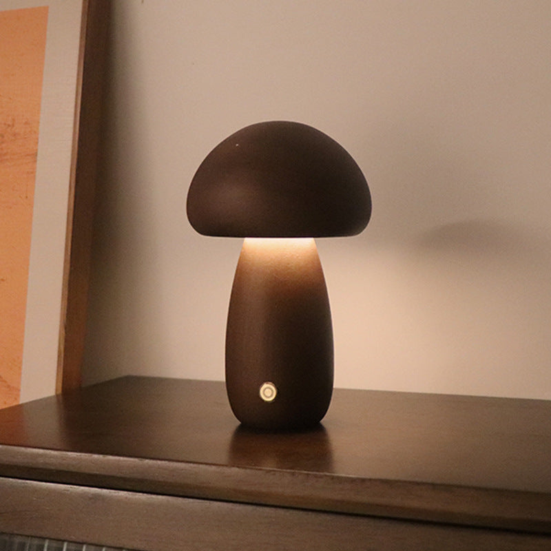 Wooden Mushroom Night Light with Touch Switch, photo 5