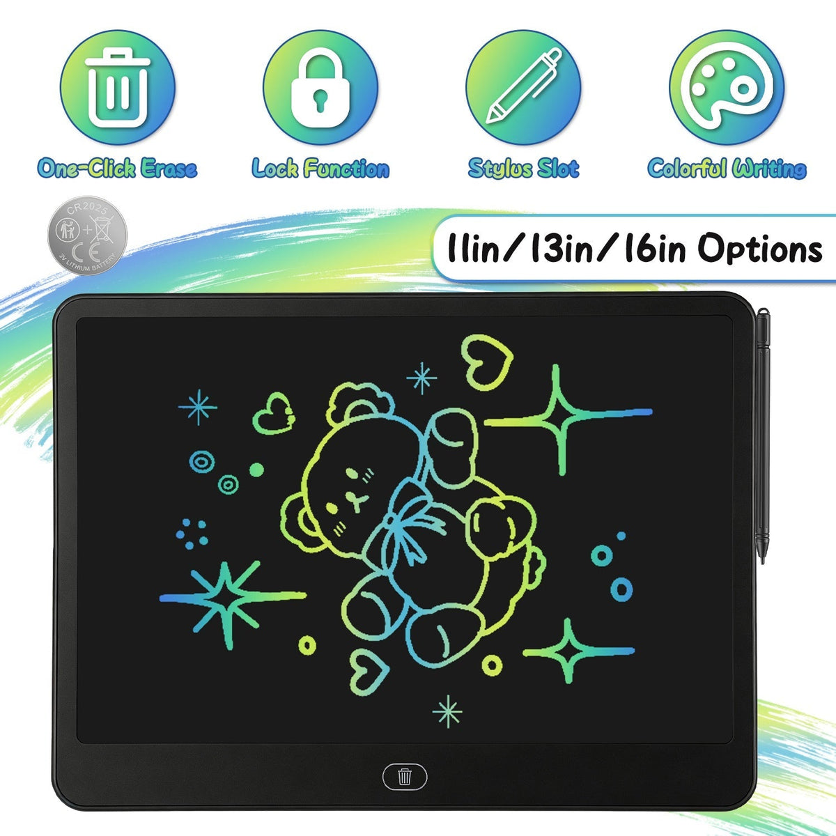 [TEST AM Jarvis extension] LCD Writing Tablet for Kids with Stylus & Lock Function