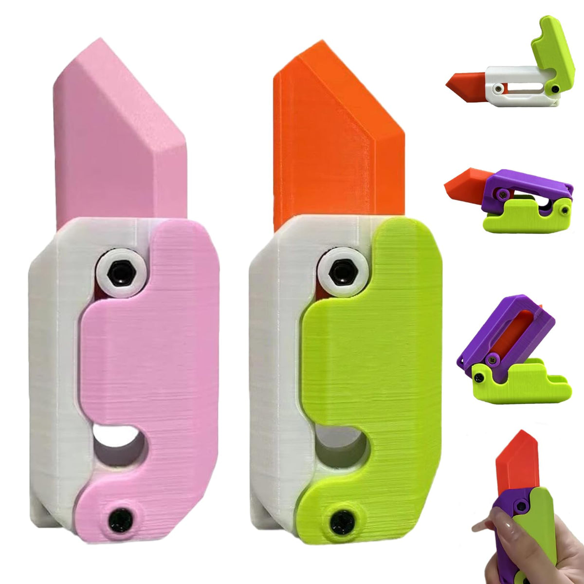 Carrot Gravity Fidget Toy, 3D Printed Flip Slider Pocket Desk Toy for Teens and Adults