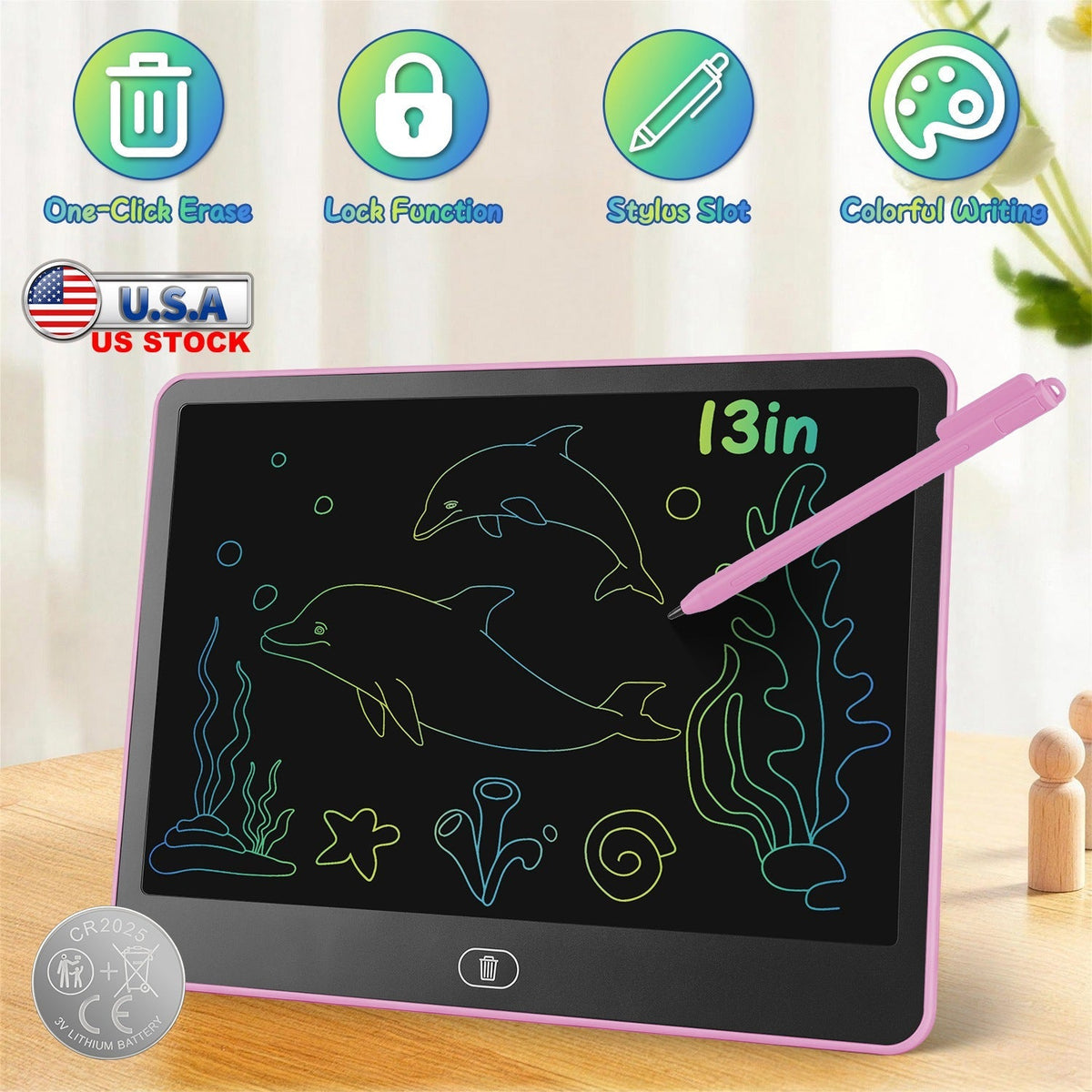 [TEST AM Jarvis extension] LCD Writing Tablet for Kids with Stylus & Lock Function