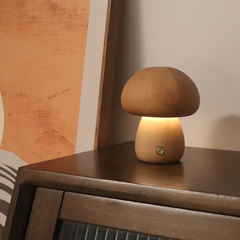 Wooden Mushroom Night Light with Touch Switch, photo 12