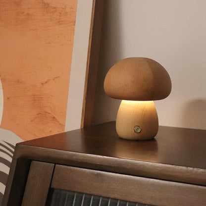 Wooden Mushroom Night Light with Touch Switch, photo 12