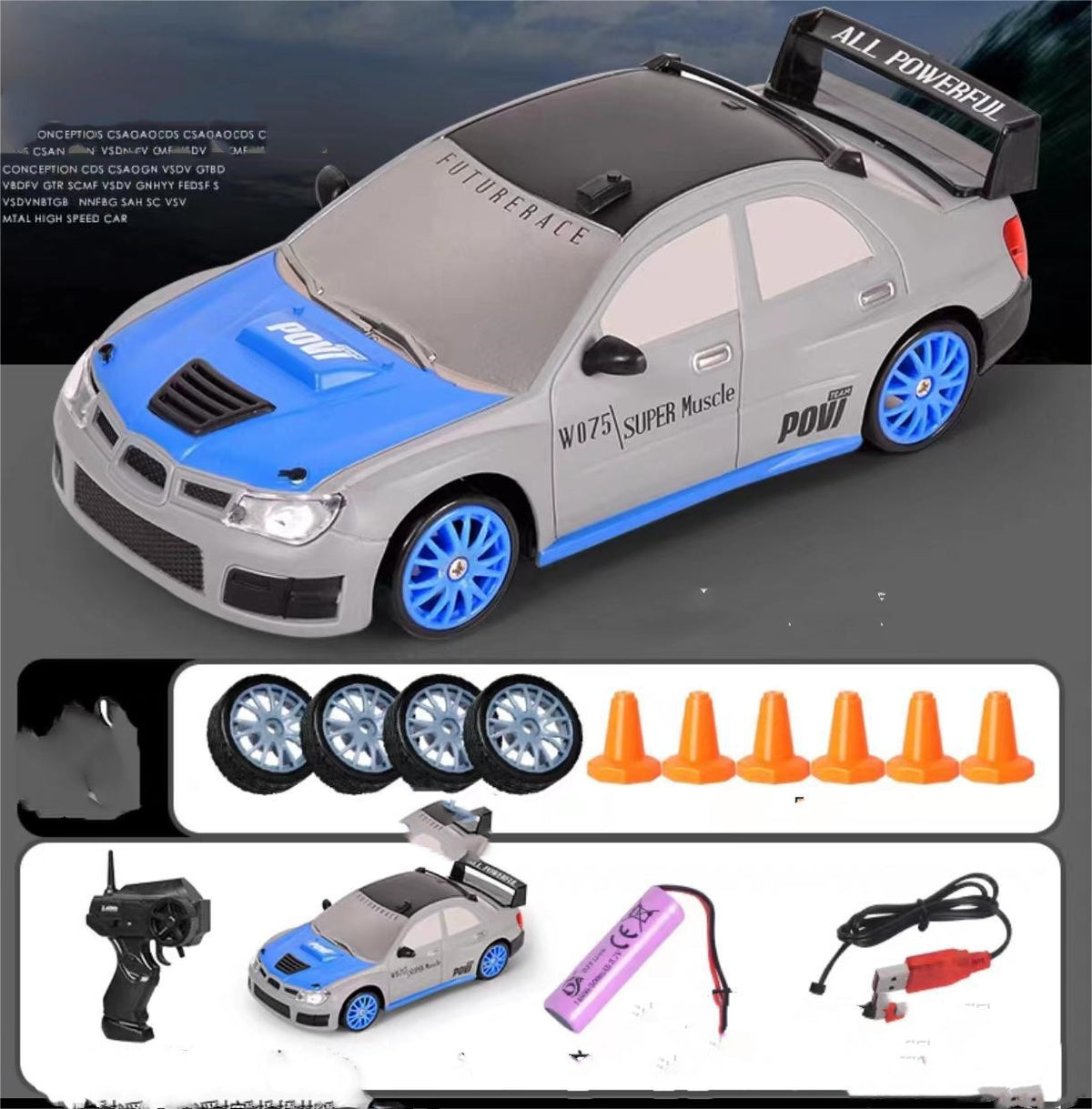 RC Drift Car 1:24 Scale 4WD with 2.4GHz Remote, photo 4