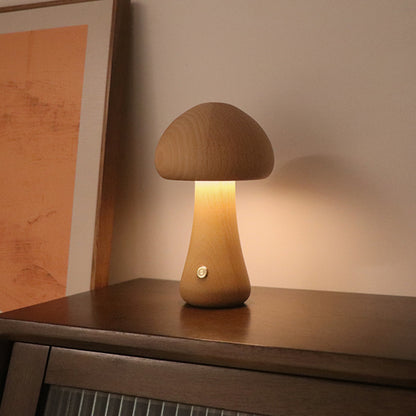 Wooden Mushroom Night Light with Touch Switch, photo 8