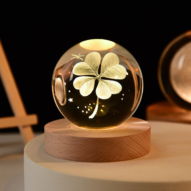 Crystal Ball Night Light with Wood Base, photo 6
