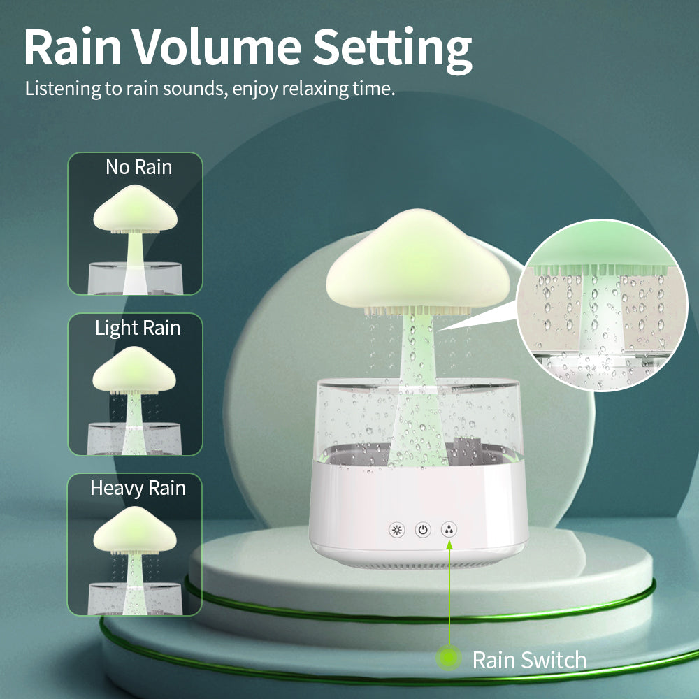 Rain Cloud Humidifier and Essential Oil Diffuser with Mushroom Night Light, photo 3