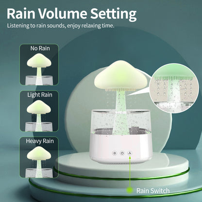 Rain Cloud Humidifier and Essential Oil Diffuser with Mushroom Night Light, photo 3