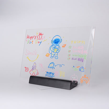 Light Up LED Drawing Board for Kids with 12 Color Pens, Rechargeable Erasable Neon Doodle Board
