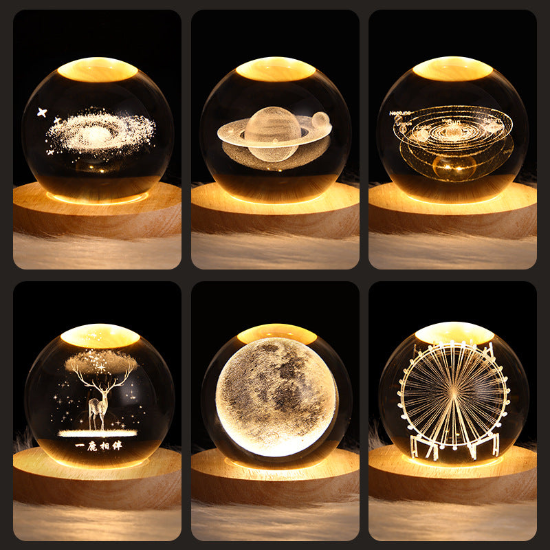 Crystal Ball Night Light with Wood Base, photo 9