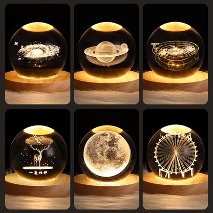 Crystal Ball Night Light with Wood Base, photo 9